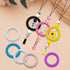 16pcs Silicone Beadable O Rings 65mm Silicone Bead Ring 16 Colors Silicone Focal Bead Round Silicone Loop with 2 Hole for DIY Keychain Car Bracele...