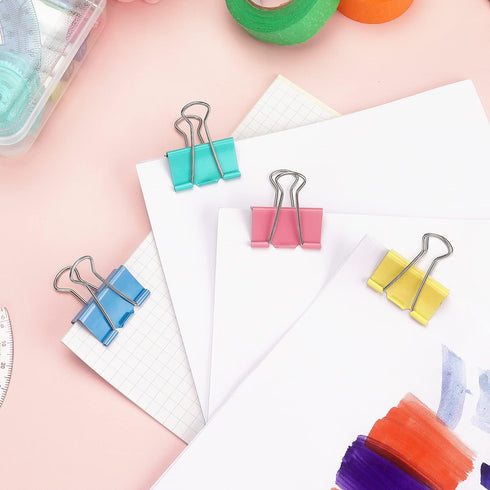 ZZTX Large Binder Clips Paper Clamps Clips Assorted Color, 1.6 Inches, 24 Pieces...