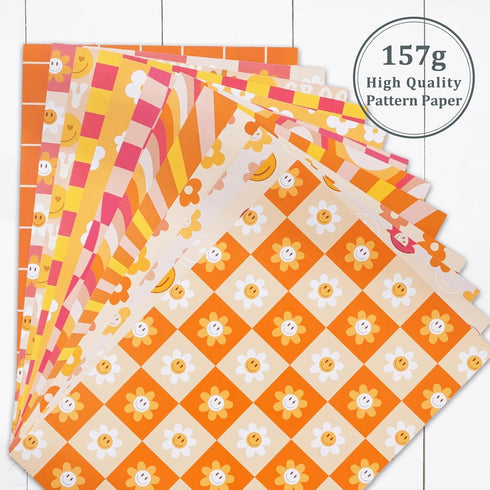 Whaline 60Pcs Boho Pattern Paper A5 Groovy Scrapbook Specialty Paper Hippie Double Sided Retro Boho Decorative Craft Paper For DIY Art Craft Card ...