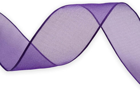 Purple Sheer Organza Ribbon Wired Edge 1-1/2 Inch X 25 Yards for Gift Package Wrapping,Wedding,Party Decoration...