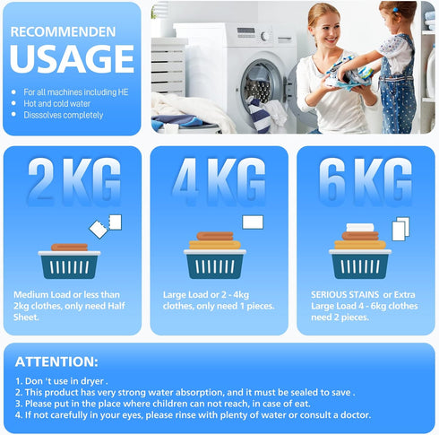 Laundry Detergent Sheets,Fresh Scent Travel Laundry Sheets Washing Sheets for Home Dorm Travel 30 Sheets / 60 Loads...