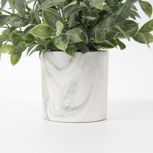 Hollyone Mini Artificial Potted Plants Fake Plants in Marble Pots, 1Pcs Plastic Eucalyptus Greenery Faux Plants for Home Office Desk Room Centerpi...