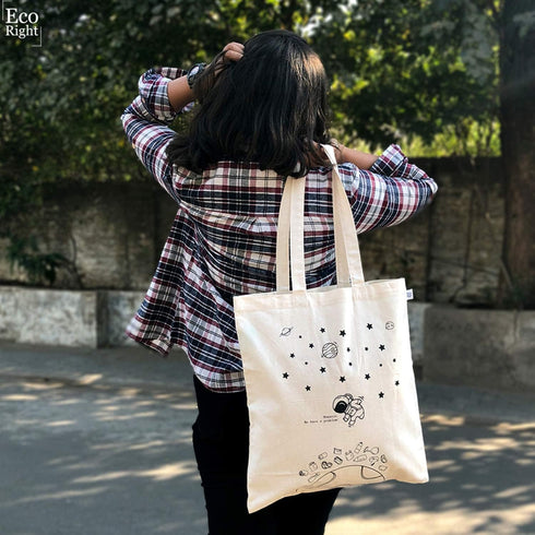 Ecoright Canvas Reusable Cotton Tote Bag for Women, for School, Grocery, Shopping, Beach & Gifts for Womens...