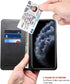 SINIANL Compatible with iPhone 12 Case, iPhone 12 Pro Wallet Case with Card Holder, Leather Book Folding folio Case with Kickstand Magnetic Closur...