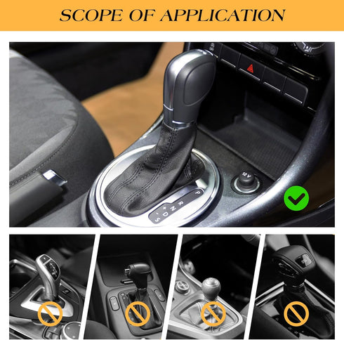 2 Pcs Black Fashionable Gear Shift Knob Covers for Most Cars, Comfortable Waterproof Sweat-proof Silicone Gear Lever Cover, Anti-Slip Protective C...