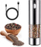 Electric Salt and Pepper Grinder, Rechargeable Automatic Pepper Mill with Type-C Cable, Adjustable Coarseness with Bright LED Light, 1.8oz Capacit...