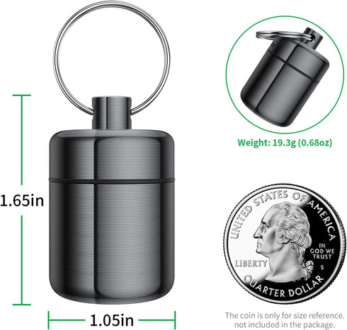 Ear Plug Carrying Case Keychain(2 Pack), Small Waterproof Metal Earplug Case Ear Plug Holder Container Great for Earplugs, Pills Case Pill Box and...