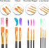ESRICH Acrylic Brush Set, 6Packs/ 60Pcs Nylon Hair Miniature Brush Paint Brushes, for Acrylic Painting, Face, Body and Oil Watercolor Painting Art...
