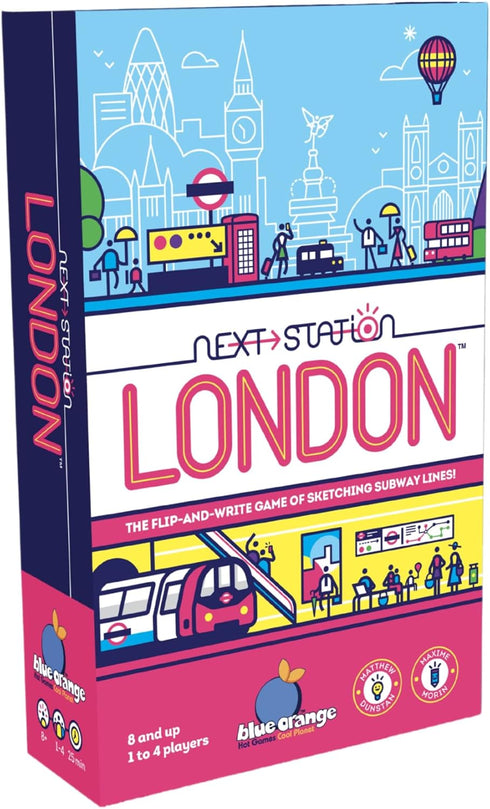Blue Orange Games Next Station London Board Game - Family or Adult Strategy Flip and Write Game for 1 to 4 Players. Recommended for Ages 8 & Up. S...