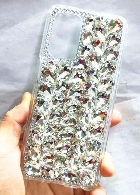 Aikukiki for OnePlus Nord N200 Case,3D Handmade Sparkle Stunning Stones Crystal Diamond Bling Glitter Phone Case for OnePlus Nord N200 5G (T-Mobil...