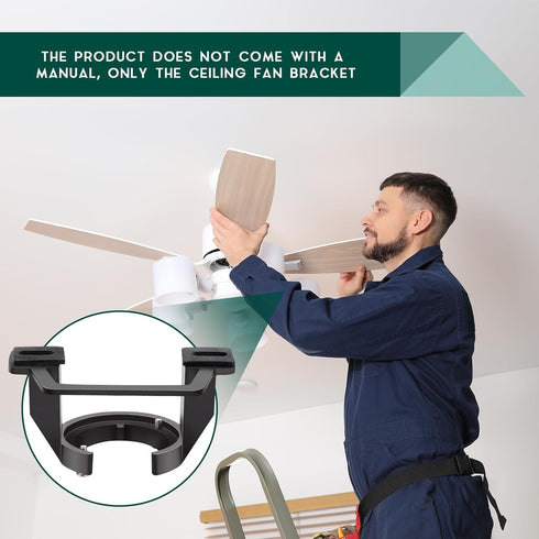 Zonon 2 Pcs Ceiling Fan Mounting Bracket Ceiling Fan Mounting Kits Ceiling Fan Parts for Cathedral Canopy Living Room, Black (without Wire)...