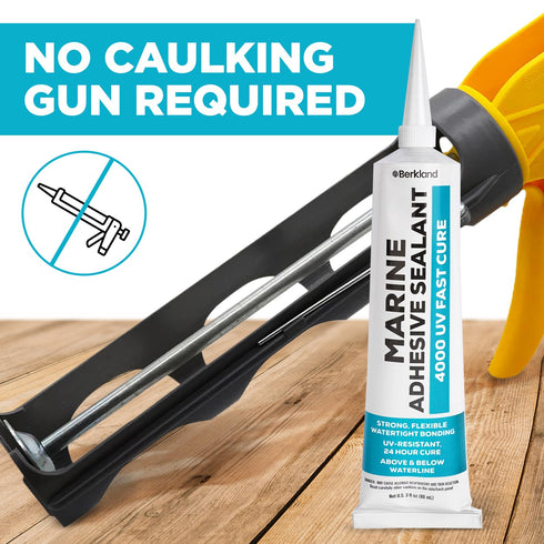 3 oz Marine Adhesive Sealant 4000/4200 Fast Cure UV (White) - Sem-Permanent, Flexible Bonding and Sealing - UV Resistant, above & below Waterline ...