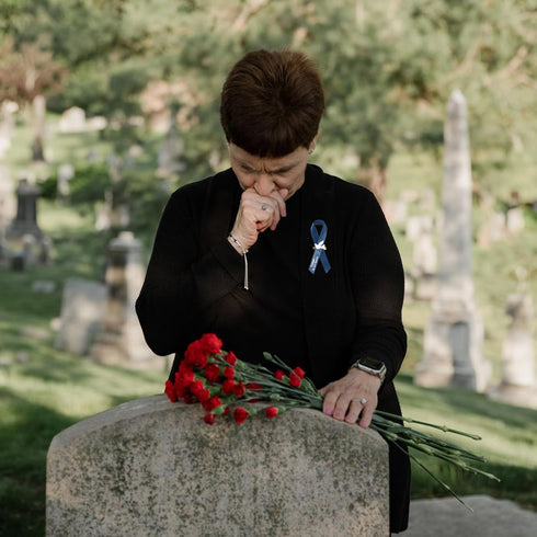 50Pcs Dove Funeral Ribbon Blue Memorial Ribbon, Funeral Ribbon Pins Classic Memorial Service Respect Meditation Ribbon Bow for Mourning Remembranc...