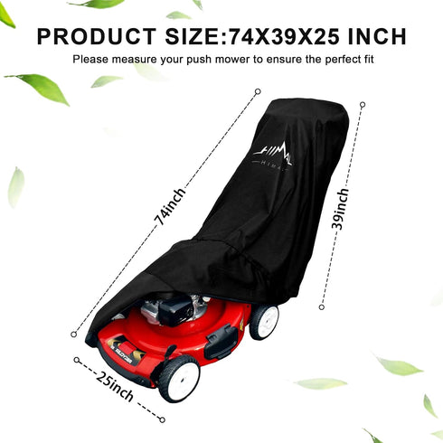 Himal Outdoors Lawn Mower Cover - Heavy Duty 600D Polyester Oxford Waterproof, UV Protection Universal Fit with Drawstring & Cover Storage Bag, Bl...