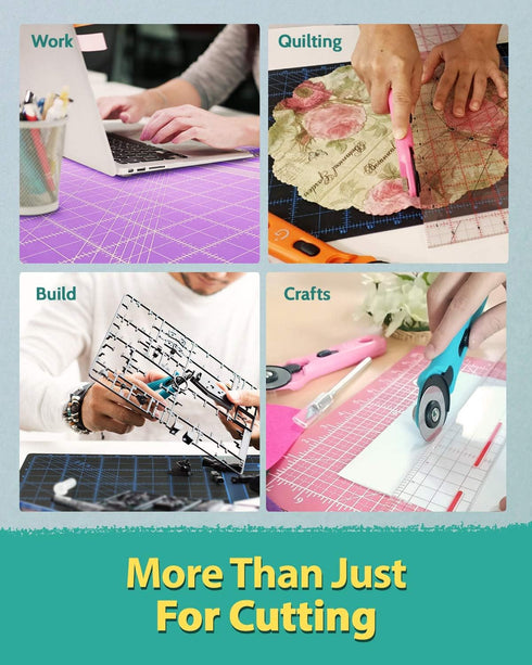 G+ Self-Healing Cutting Mat - True A4 9 x 12" (9 x 13" Full) Inches Purple/Black ; Self-Healing Double-Sided Durable Non-Slip Cutting Board for Cr...