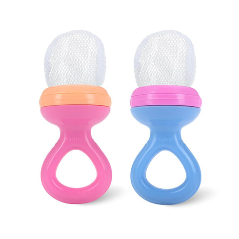 Nuby Nibbler Mesh First Soft Foods Feeder, 2pk, Pink & Purple...