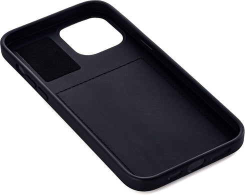 Dockem M2T Wallet Case for iPhone 12 Pro Max: Hidden Metal Plate for Magnetic Mounting with Canvas Style Synthetic Leather, 2 Card Slots (Black/Gr...
