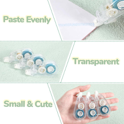 6-Piece Double Sided Tapes Roller, Adhesive Glue Tape for Scrapbooking Supplies, Dispenser Runner for Craft (Transparent)...