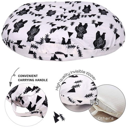 Baby Lounger Cover, Bear Newborn Lounger Cover for Boys, Snugly Fit Infant Lounger for Baby, Infant Removable Slipcover, Animal Breathable & Reusa...