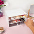 LETURE Stackable Desk Organizer, Plastic Storage Drawer for Office School Home Makeup, Pen Pencils Markers Stationery Supplies Organizers (White -...