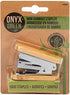 Onyx and Green Mini Stapler with 1000 Staples, Made with Bamboo, Sustainable Stapling Solution...