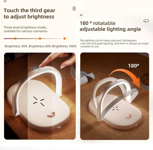 Bedside Lamp with Wireless Charger, 3 in 1 Touch Lamp, Phone Holder, Dimmable Wireless Charging Lamp, 3 Color Modes Touch Control LED Night Light ...