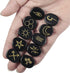 Amogeeli Black Obsidian Witch Rune Stones Set of 10pcs, Gypsy Symbol Engraved Crystal for Divination...
