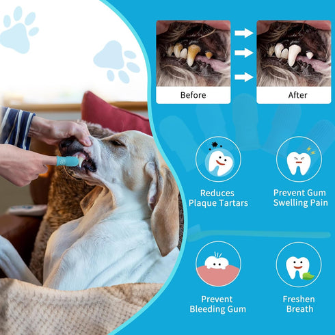 Dog Finger Toothbrush for Pet: 10pcs Puppy Teeth Brushing Kit - Doggie Dental Cleaning Fingertip Fingerbrush...