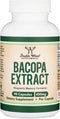 Bacopa Monnieri Capsules 20% Bacosides 450mg, 90 Count (Non-GMO, Gluten Free) Brahmi Extract (Memory Supplement for Brain Health, Focus, and Cogni...