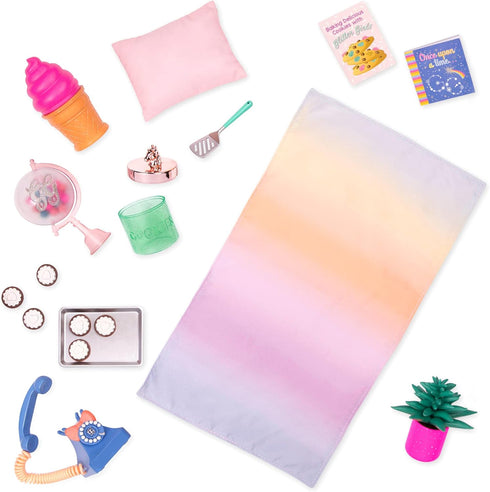 Glitter Girls – Bedtime Home Deco Set – Accessories for 14-inch Dolls – Blanket, Pillow, Lamp & Storybook – Pretend Cookies – 3 Years + – GG Home ...