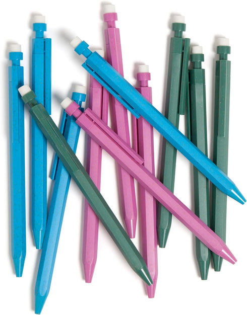 U Brands U-Eco Recycled Mechanical Pencils, Set of 12, Speckled Brights, Medium Tip (0.7 mm) Lead (6591U01-24)...