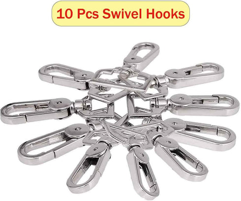 Swivel Lobster Clasps Clips Lanyard Snap Hook and Slide Buckles and Metal D Ring Semi-Circular D Ring for Handbag Bags Cat Dog Collar Buckles Ring...