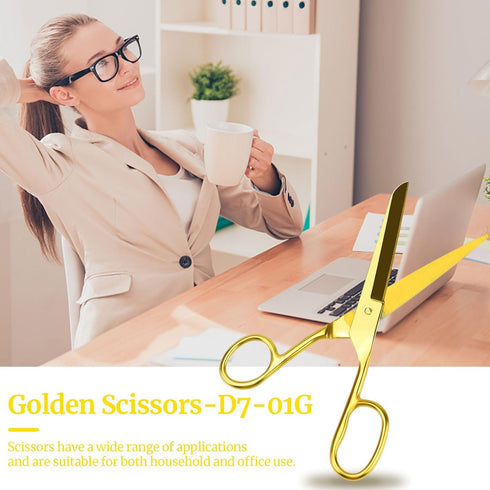 MultiBey Scissors Straight Recycled Stainless Steel 7" Copper Gold Multipurpose Fabric Leather Arts and Crafts Paper Shears Heavy Duty (Upgraded)...