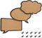 Navaris Cork Bulletin Board Set - 3X Pieces Cork Boards in Cute Decorative Speech and Thought Bubble Shapes with Push Pins for Kitchen, Home, Offi...