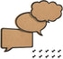 Navaris Cork Bulletin Board Set - 3X Pieces Cork Boards in Cute Decorative Speech and Thought Bubble Shapes with Push Pins for Kitchen, Home, Offi...