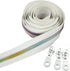 Leekayer #5 Metallic Nylon Coil Zippers by The Yard Colorful Teeth Zipper Bulk 10 Yards White Tape with 25pcs Silver Sliders for DIY Sewing Tailor...