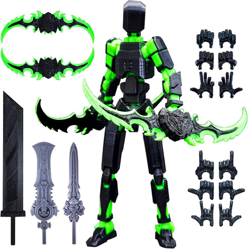 (Assembly Completed) T13 Action Figure, 5.5 Inch 3D Printed Multi-Jointed Movable Dummy 13 Toy,Dummy 13 Robot Action Figure with Lots of Weapons...