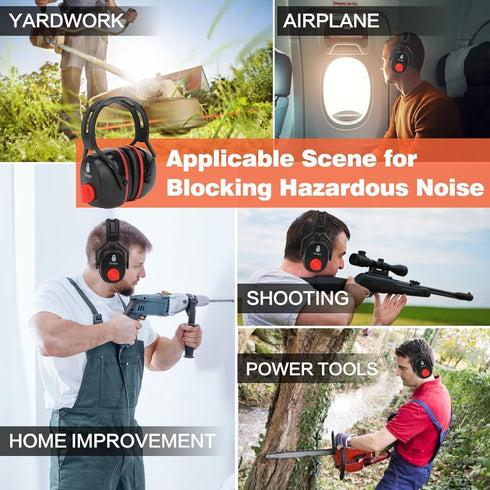 Ear Muffs For Noise Reduction, Professional SNR25db-SNR35db Noise Canceling Headphones, 360 Degree Shooting Ear Protection For Yard Work, Shooting...