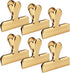 6pc-3 Inch Wide Stainless Steel Paper Clamps Heavy Duty Food Bag Clamp,Seal Clip, Chip Clips Metal Hinge Clip File Clamps for Kitchen&Office (Gold...
