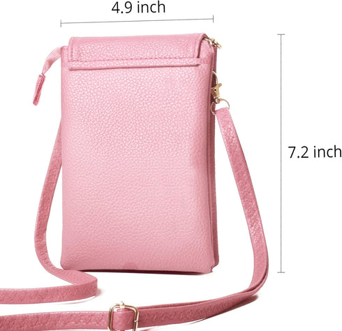 Women Faux Leather Cross Body Bag Small Phone Wallet Purse Shoulder Bags with Adjustable Strap for Ladies Girls...