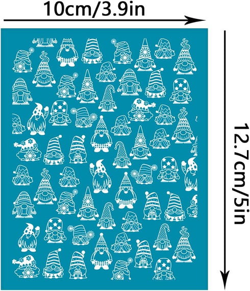 OLYCRAFT 4x5 Inch Clay Stencils Gnome Pattern Silk Screen for Polymer Clay Dwarf Silk Screen Stencils Mesh Transfer Stencils Gnome Mesh Stencil fo...