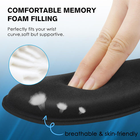 KTRIO Keyboard Wrist Rest, Ergonomic Wrist Rest for Computer Keyboard, Non-Slip Rubber Base Keyboard Wrist Pad for Easy Typing & Pain Relief, Port...