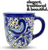Talavera Mug - Hand Painted Mexican Coffee Mug - Authentic Mexican Decor - Blue and White - Taza Mexicana Azul Blanco...