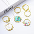 Allazone 35 PCS Open Bezel Charms, 28 PCS Sea Theme Open Bezels for Resin 7 Style Alloy Frame Pendants 2 Color Hollow Resin Frames with Necklace f...