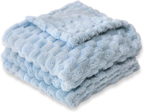 HOMRITAR Baby Blanket for Boys or Girls 3D Jacquard Fluffy Fuzzy Blanket for Infant, Soft Warm Cozy Flannel Fleece Warm Blanket Nursery, Stroller ...