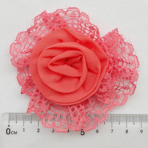 Chenkou Craft 20pcs Large Trim Chiffon Ribbon Bows Flowers Appliques Wedding 85MM (Flower(A0420))...