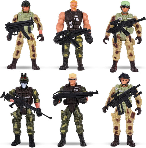 AMOR PRESENT 6PCS Army Men Soldiers, Special Force Action Figure with Weapons Military Soldier Playset Army Toy Set...