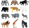 RUSON 12 Pcs Safari Animals Figures Toys, Realistic Mini Jungle Zoo Animal Figurines Cake Topper Toy Set Christmas Birthday Easter Egg Gift Party ...