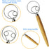 Danish Dough Whisk Bread Mixer&Egg Whisk Kits, 2 Pack Premium Stainless Steel Dutch Whisk & 1 Pack Hand Push Rotary Whisk Blender Pastry or Pizza ...