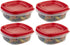 Rubbermaid Food Storage Containers, 1.25 Cup Food Storage Containers, 9 Peice Set, Easy Find Lids, 4 Containers, 4 Lids Chalk Pen And Chalk Labels...